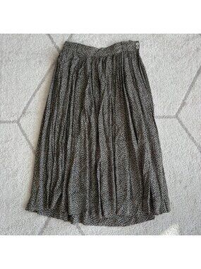 Vintage Liz Claiborne Collection Midi Skirt Brown Abstract Repeating Print